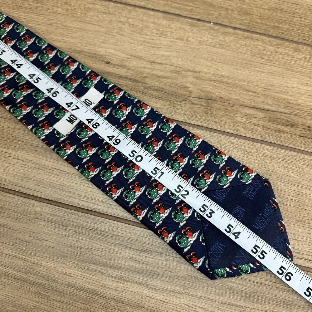 Vtg 90s MOSCHINO‎ Tie Valentines 100% Silk Made In Italy Navy Hearts Sunglasses